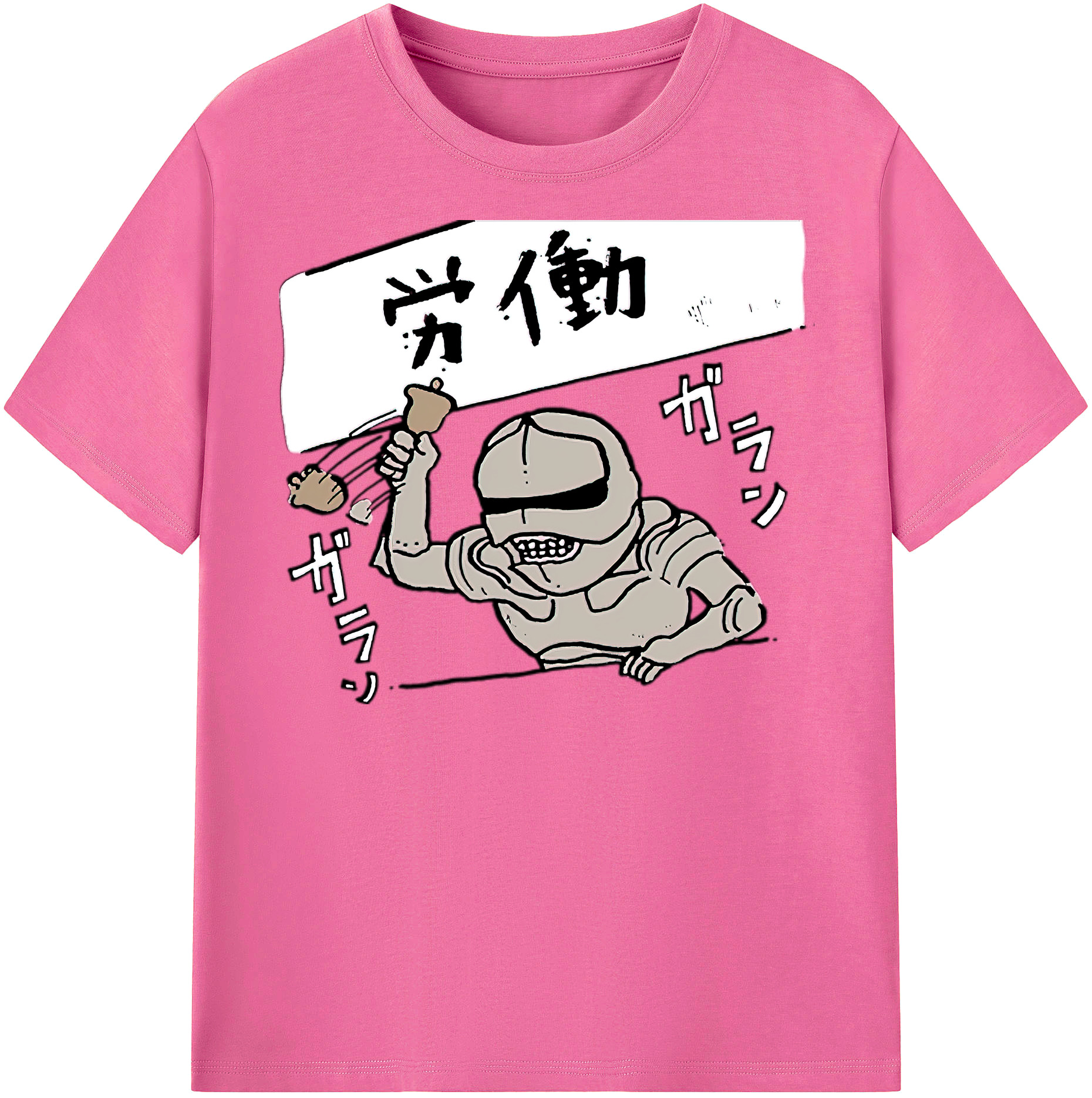 （画像用） ちいかわ 労働の鎧さん Chii-kawa Mr. Armor of Labor レディースカジュアルプリントTシャツ（綿100％）